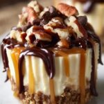 No-Bake Turtle Mini Cheesecakes